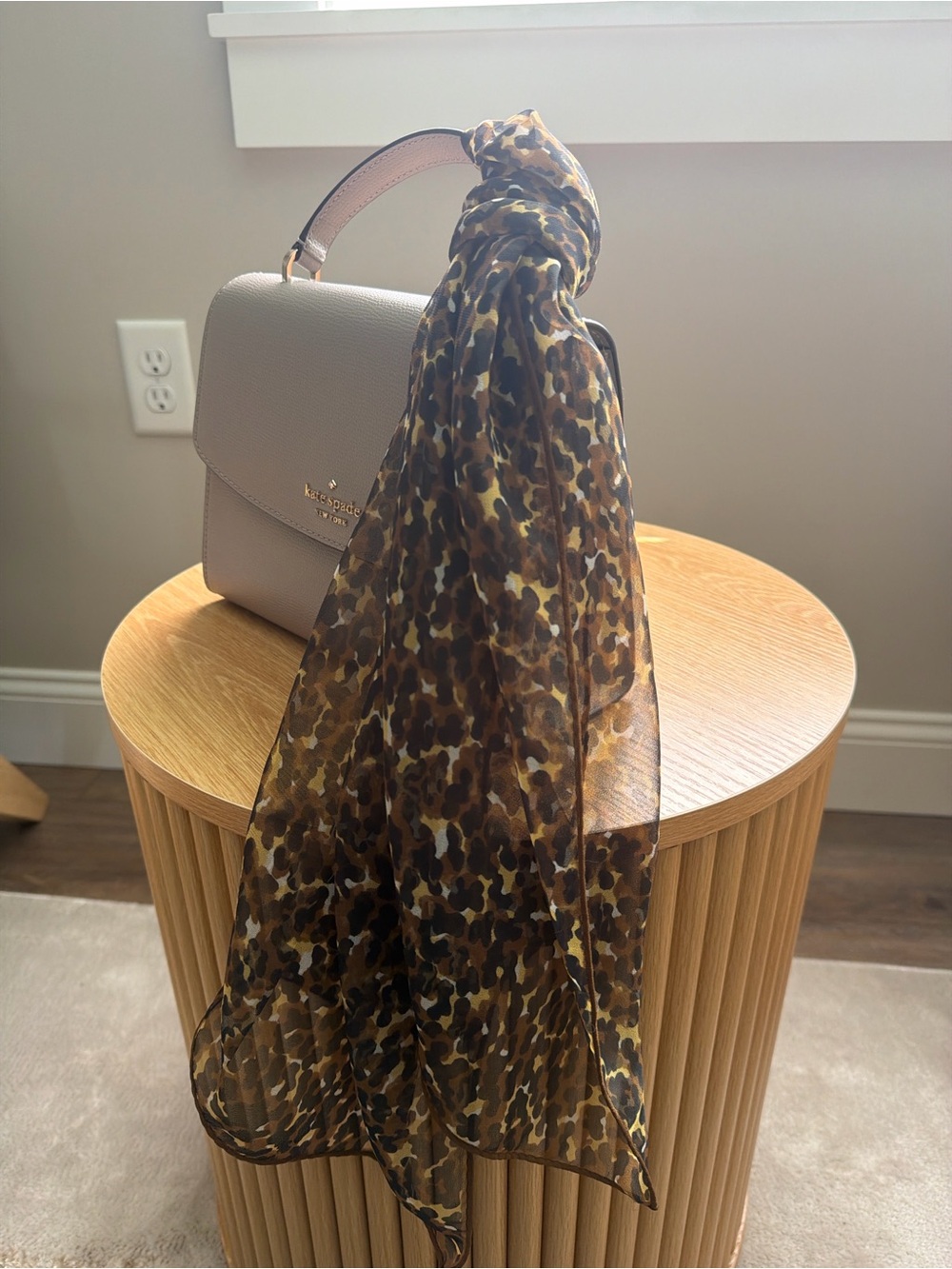 Leopard Print Sheer Oblong Scarf